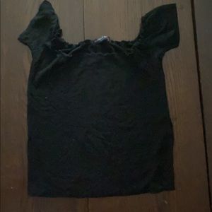 Black off the shoulder crop top